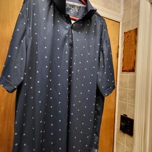 Walter Hagen Dark Blue Polo with Geometric Pattern